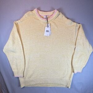 Urban Outfitters BDG Yellow Knit Sweater Women's XL Oversized Crew Neck NWT
